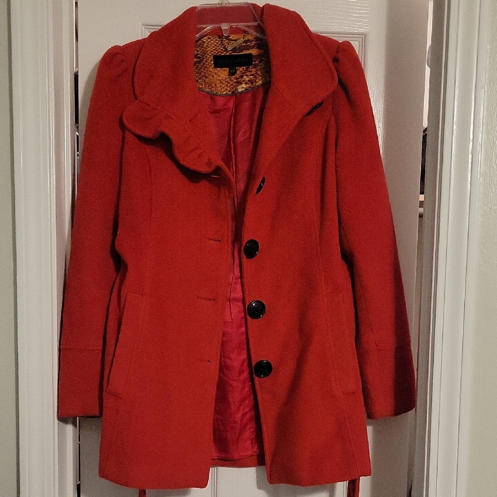 Steve Madden Ruffle Pea Coat